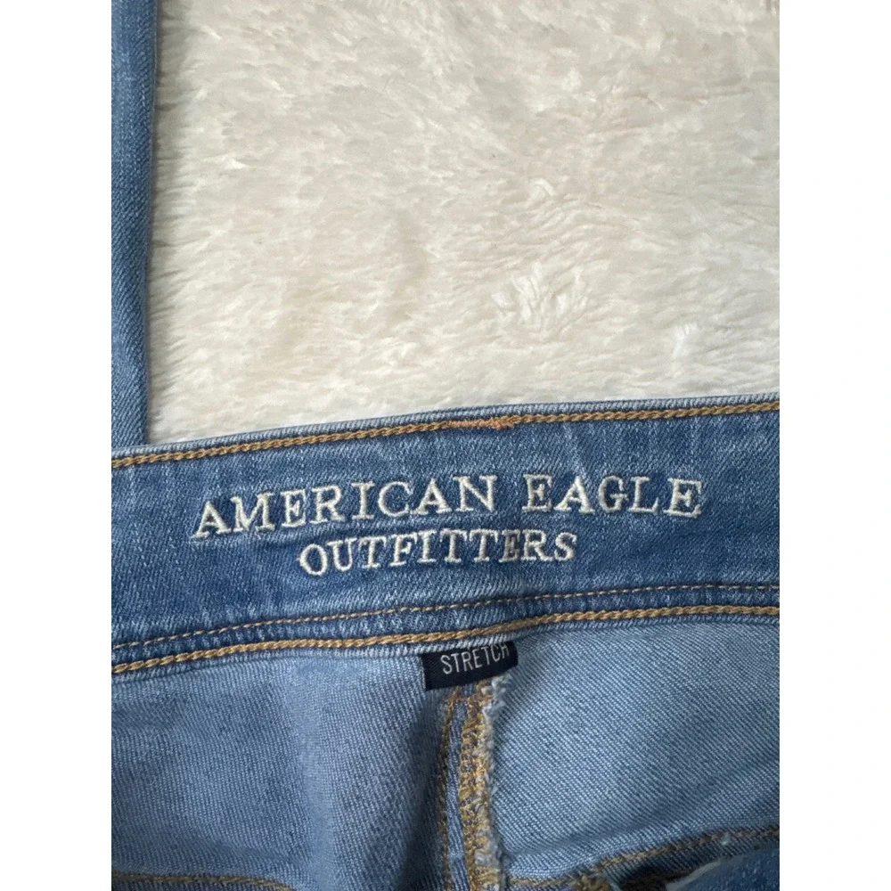 American Eagle Kick Boot Jeans Medium Wash Stretch Bootcut Denim Womens 6 - Picture 4 of 6